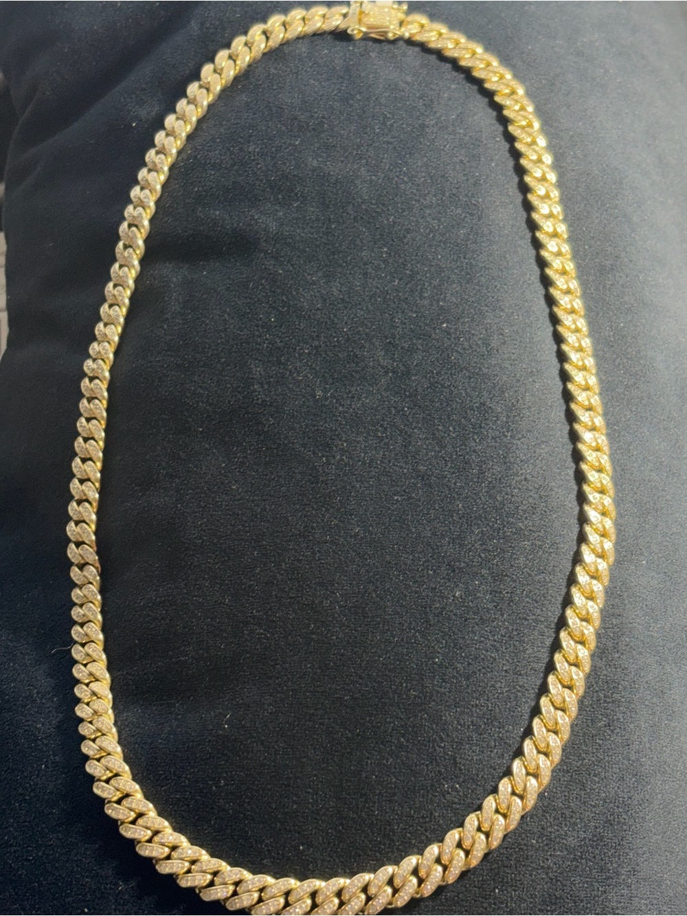 Classic Gold-Tone Cuban Link CZ Necklace - Women's Jewelry